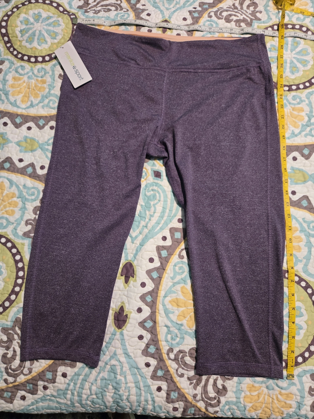 NWT Marika Heathered Purple Women's Active Capris